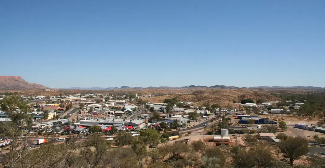 Alice Springs town and surrounding ranges